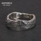 925 Sterling Silver Vintage Angel Bat Wing Demon Eye Hip Hop Adjustable Couples Rings for Men and Women Viking Jewelry - GQTORCH Jewelry