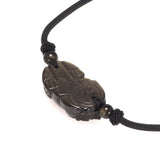 Natural Stone Pendant Necklace Pixiu Band Adjustable Black Rope Chain Suitable for Male and Female Lovers' Feng Shui Jewelry