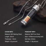 999 Pure Silver Six Words Mantra Openable Pendant Necklace for Men Women Vintage Shurangama Mantra Buddhist Amulet Jewelry