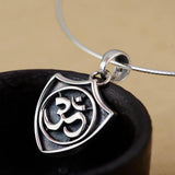 Buddism Real Pure 925 Sterling Silver Women Om Mani Padme Hum Pendant Amulet Handmade Floating Lockets Vintage Jewelry - GQTORCH Jewelry