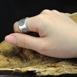 999 Pure Silver Mens Rings Carving Sutra Chinese Mythical Four Animals Dragon Tiger Tortoise Bird Prayer Healing Jewelry - GQTORCH Jewelry