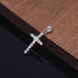 925 Sterling Silver Cross Pendant Necklace Box Chain Full Pave Zircon Sparkling Hiphop Punk Retro Fashion Unisex Jewelry