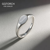 Real 925 Sterling Silver Custom Engraved Signet Ring for Women Men Minimalist Pinky Thumb Ring Elegant Personalized Jewelry Gift