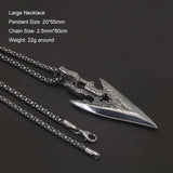 925 Sterling Silver Arrow Dart Pendant Necklace for Men Stone Spear Retro Fashion Punk Style Vintage Jewelry Gift Handmade