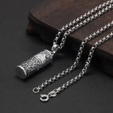 Sterling Silver 999 Vajra Pestle Amulet Charm Om Mani Padme Hum Pendant Necklace Openable Gawu Box Buddhist Jewelry