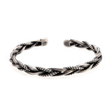 925 Sterling Silver Twisted Woven Bracelet Bangle Cuff Man Women Handmade Exquisite Unique Opening Viking Jewelry Gift - GQTORCH Jewelry