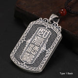 Vintage Punk Sterling Silver 999 Tiger Pendant Necklace with Adjustable Rope for Male and Female Zodiac Jewelry