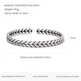 3pcs/set Bohemian Stack Bracelet for Men 999 Pure Silver Braided Cuff Bangle Fabric Cloth Bracelets Handmade Summer Jewelry