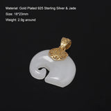 Clearance Sale 925 Sterling Silver Puppy Elephant Gemstone Small Pendant for Women 18k Gold Plated Natural Jade Cute Jewelry
