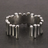 S925 Sterling Silver Viking Rings For Men and Women Irregular Stripes Opening Adjustable Size 6-11 Unique Handmade Jewelry