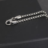 Genuine 925 Sterling Silver Jewelry Round Box Chain Thickened All-match Necklace for Men and Women Retro 22 24 26 28 30 Inch