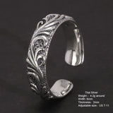 Real Pure 925 Sterling Silver Simple Men's and Women's Ring with Rattan Shape Adjustable Size 7-11 Vintage Jewelry