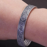 999 Pure Silver Heart Sutra Cuff Bangle Vintage 9mm Thai Silver Prajnaparamita Bracelet Buddhist Ethnic Style Amulet Jewelry - GQTORCH Jewelry