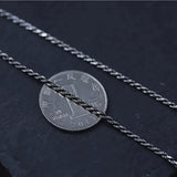 S925 Sterling Silver Twisted Necklace Chain for Men and Women Long Sweater Retro Antique Unisex Chain Original Design