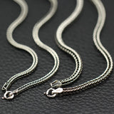 925 Sterling Silver 2mm Hemp Braided Chain Necklace For Men Women With Round Clasp Vintage Thai Silver 925 Jewelry