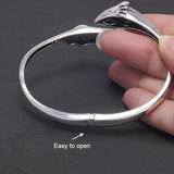 925 Sterling Silver Wing Dragon Cuff Bracelet for Men Women Pterosaur Gothic Punk Retro Fashion Symbol of Magical Power Jewelry