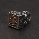 Solid 925 Sterling Silver Ancient Pixiu Signet Pendant Necklace for Men Good Wealth Amulet Feng Shui Vintage Retro Jewelry