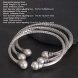 Genuine 990 Sterling Silver Tibetan Bangle Men's and Women's Heart Sutra Adjustable Bracelet Bracelet Good Luck Jewelry