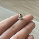 8mm Sanskrit Six Words Mantra Beads DIY Jewelry Making Accessories White Copper Handcraft Prayer Spacer Bells - GQTORCH Jewelry