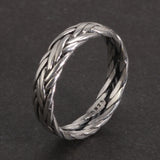 Viking Jewelry 925 Sterling Silver Braided Ring For Men And Women Couple Wedding Bands for Lovers