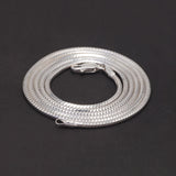 60/65cm Genuine 925 Sterling Silver Square Snake Bone Chain Necklace for Men Women Vintage Trendy Hiphop Jewelry Wholesale