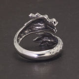 925 Sterling Silver Dragon and Phoenix Rings Adjustable Opening Size 6-11 Vintage Lucky Couple Jewelry