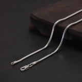 2mm Octagonal Snake Chain S925 Pure Silver Men's and Women's Sweater Necklace Bracelet Electroplated Platinum Minimalist Jewelry