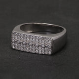 100% Sterling Silver Men Wedding Band Micro Inlaid Zircon Engagement Ring Fashion Eternity Promise Ring Luxury Designer Jewelry
