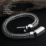 925 Sterling Silver Viking Bracelet for Men Keel Chain Braided with Plug Safe Clasp Vintage Jewelry Wedding Birthday Party