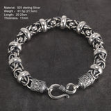 Really Pure 925 Sterling Silver Bracelet Men's Chain and Plain Weave Hand-woven Best Gift Vintage Punk Thai Silver Armband