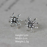 Retro Silver Jewelry S925 Silver Fashion Men and Women Simple Art Design Animal Spider Stud Earrings