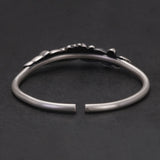Solid 999 Pure Silver Lotus Open Bracelet for Women Elegant Vintage Retro Ethnic Style Jewelry Birthday Gift for Lady