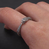 S925 Silver Gothic Antique Live Mouth Articulated Snake Open Ring for Women Men Vintage Thai Silver Color Punk Fashion Jewelry