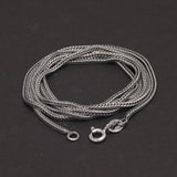 1.2mm Real 925 Sterling Silver Necklace Chain Men and Women Vintage Fox Tail Vintage Solid Thai Silver Italian Fine Jewelry