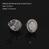 Clearance Sale 925 Sterling Silver Gemstone Earrings for Women Elegant Fashion Rose Gold Plated Topaz Jade Agate Zircon Earrings