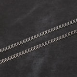 S925 Sterling Silver 2.5mm Whip Rope Men's Necklace Punk Rock Cool Fashion Long Necklace Jewelry