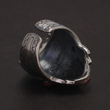925 Sterling Silver Native American Indian Ring for Men Punk Vintage Retro Tribal Warrior Engraved Jewelry