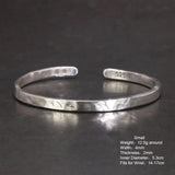 Real 925 Sterling Silver Hammered Cuff Bangles for Men and Women Handmade Polished Fine Jewelry