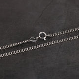 S925 Sterling Silver 2.5mm Whip Rope Men's Necklace Punk Rock Cool Fashion Long Necklace Jewelry