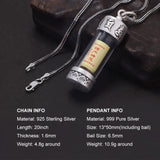 999 Pure Silver Six Words Mantra Openable Pendant Necklace for Men Women Vintage Shurangama Mantra Buddhist Amulet Jewelry