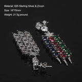 Clearance Sale 925 Sterling Silver Gemstone Earrings for Women Elegant Fashion Rose Gold Plated Topaz Jade Agate Zircon Earrings