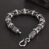 Really Pure 925 Sterling Silver Bracelet Men's Chain and Plain Weave Hand-woven Best Gift Vintage Punk Thai Silver Armband