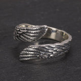 925 Sterling Silver Vintage Angel Bat Wing Demon Eye Hip Hop Adjustable Couples Rings for Men and Women Viking Jewelry - GQTORCH Jewelry
