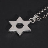 Real 925 Sterling Silver Star of David Men's Pendant Six Pointed Religious Amulet Symbol Necklace Fine Jewelry