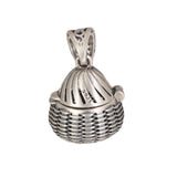 925 Sterling Silver Pendant Openable Vintage Woven Openable Small Sachet Pendant Jewelry