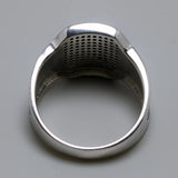 Solid 925 Silver Rings Cool Retro Vintage Turkish Ring Wedding Jewelry For Men Black Zircon Stone Curved Design Comfortable Fits