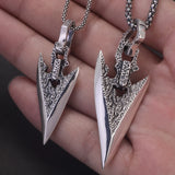 925 Sterling Silver Arrow Dart Pendant Necklace for Men Stone Spear Retro Fashion Punk Style Vintage Jewelry Gift Handmade