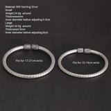 999 Sterling Silver Heart Sutra Men and Women Swastika Retro Buddhist Opening Solid Cuff Bangle