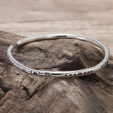 925 Sterling Silver Feather Thin Cuff Bangle Bracelet for Women Men Moon Star Design Retro Simple Indian Jewelry Party Gift