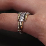 925 Sterling Silver Gothic Eagle Claw Ring for Men Women Opening Type Resizable Retro Punk Hip Hop Cool Motorcycle Biker Jewelry